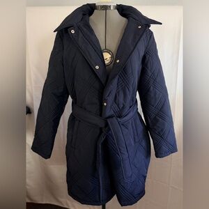 Jones New York Navy Quilted Jacket